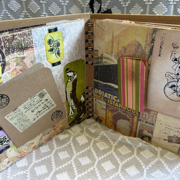 Handmade Vintage Travel Worldly Theme Junk Journal Scrapbook One of a Kind - Picture 4 of 16